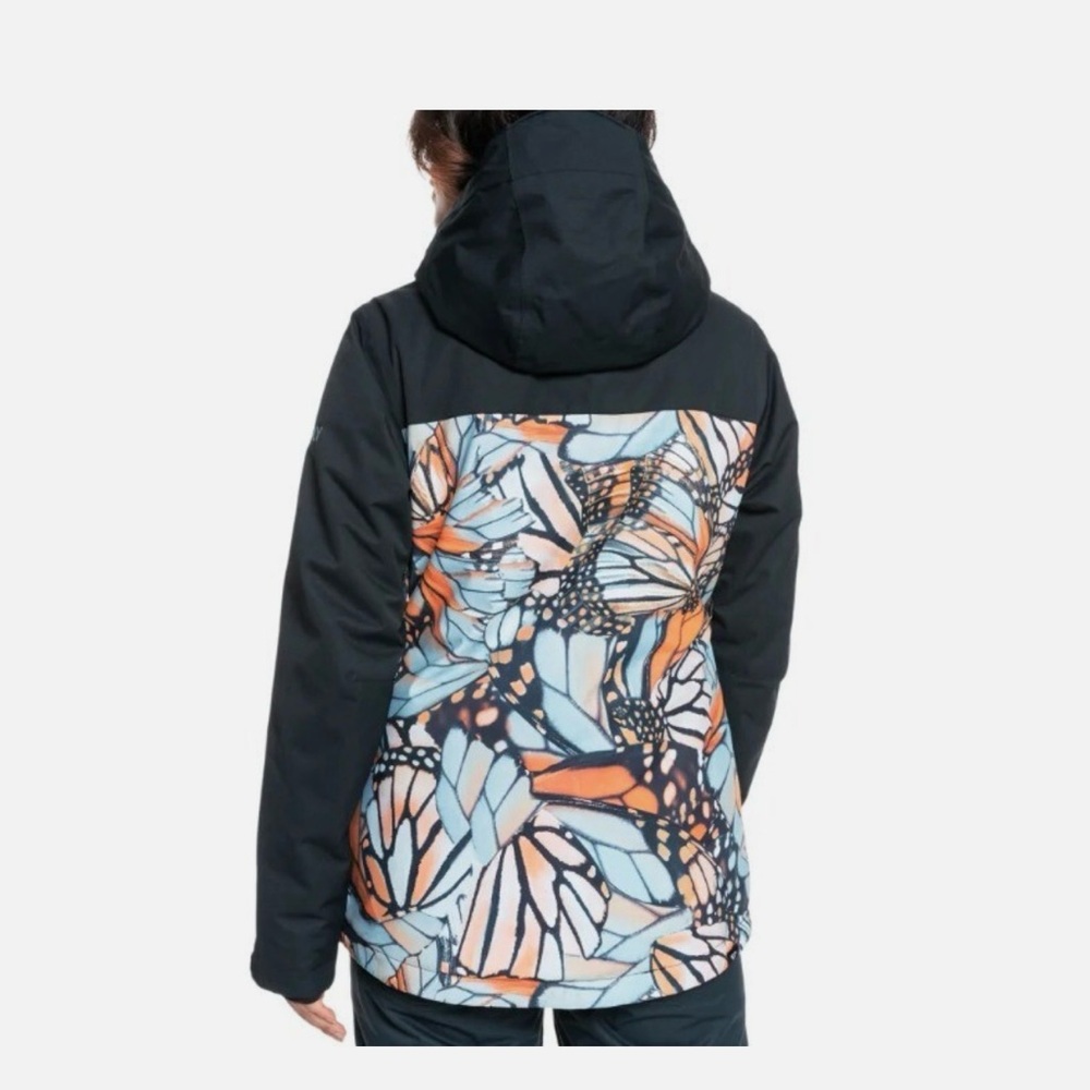 Roxy Women's Abstract Blue and Orange Ski Jacket - Picture 3 of 13